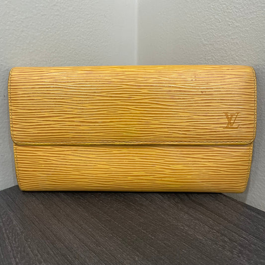 #169 LOUIS VUITTON Yellow Epi Leather Long Wallet