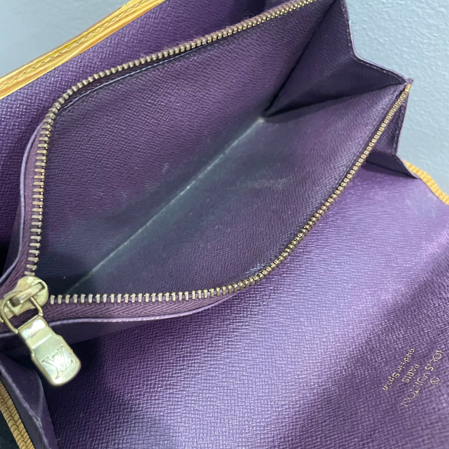 #169 LOUIS VUITTON Yellow Epi Leather Long Wallet