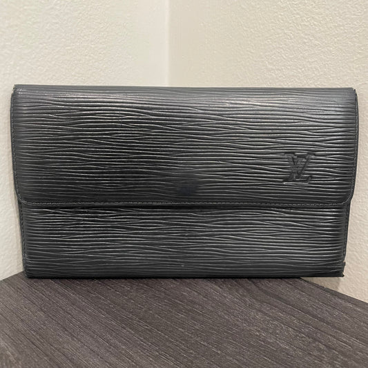 #171 LOUIS VUITTON Black Epi Leather Long Wallet