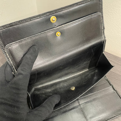 #171 LOUIS VUITTON Black Epi Leather Long Wallet