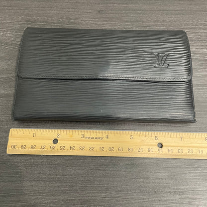 #171 LOUIS VUITTON Black Epi Leather Long Wallet