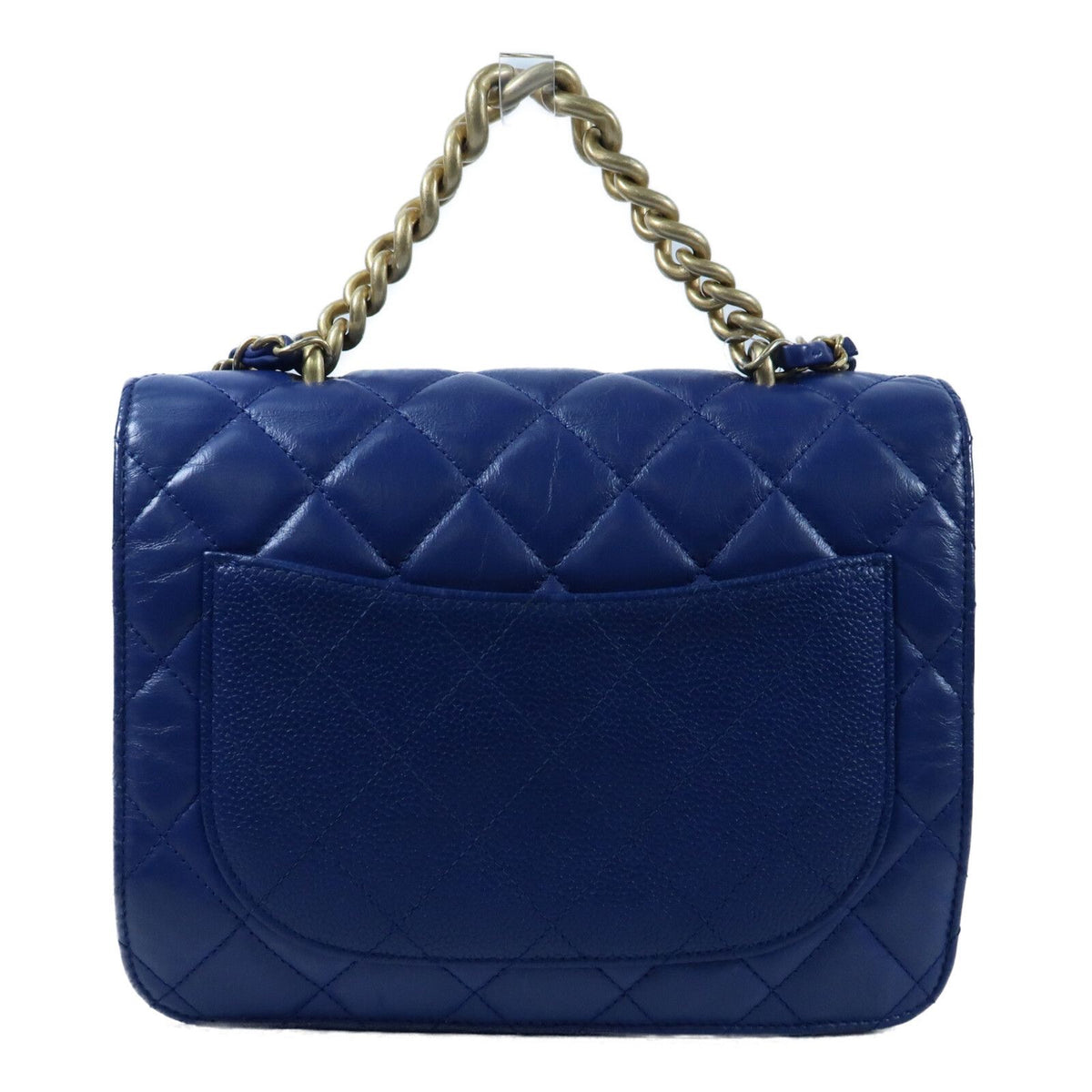 #116 CHANEL 2019 Blue 2Way Top Handle Bag MSRP $7,400