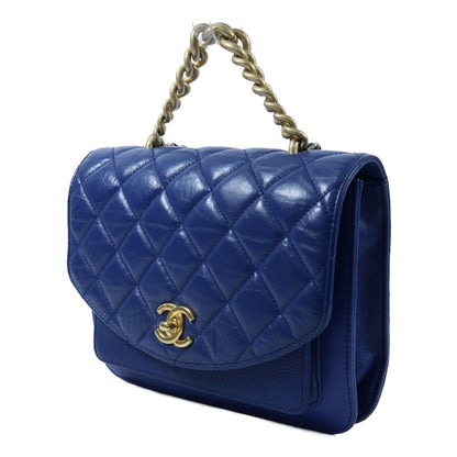 #116 CHANEL 2019 Blue 2Way Top Handle Bag MSRP $7,400