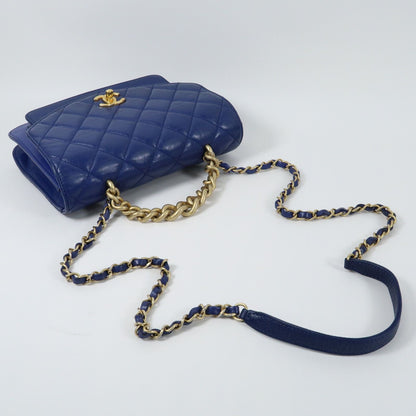 #116 CHANEL 2019 Blue 2Way Top Handle Bag MSRP $7,400