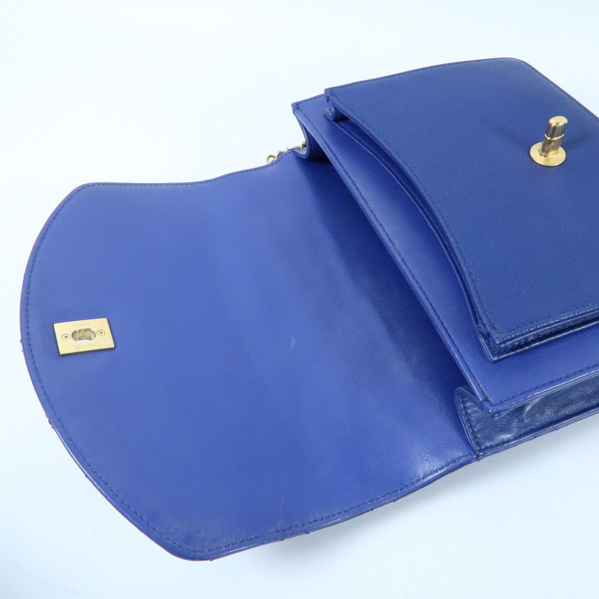 #116 CHANEL 2019 Blue 2Way Top Handle Bag MSRP $7,400
