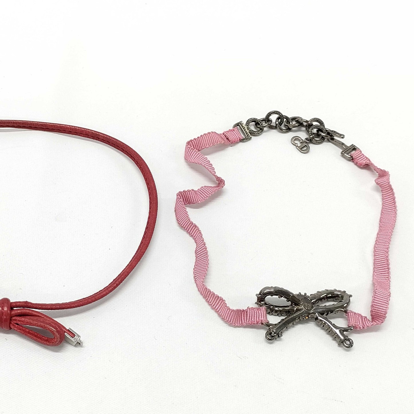 8906 DIOR Set of 2 Choker Necklaces/Double Wrap Bracelets