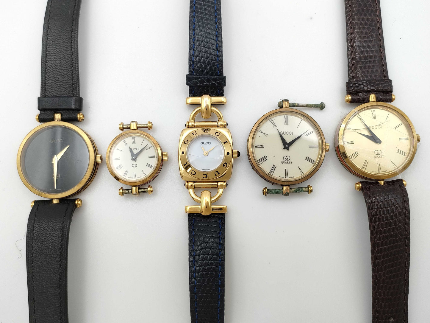 8907 GUCCI Set of 5 Vintage Watches (Need Repair)