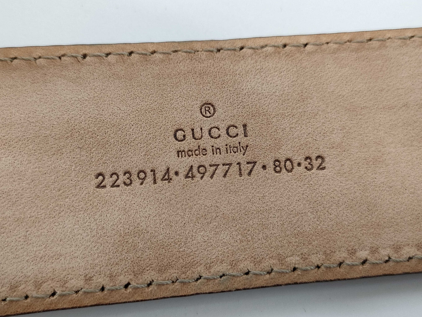 8811 GUCCI Guccissima Brown Leather Belt 80/32