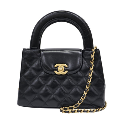 #038 CHANEL Lambskin Mini Kelly Top Handle Bag