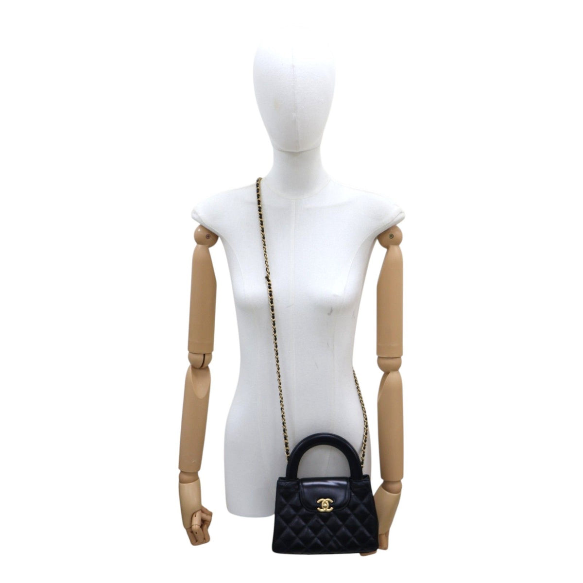 #038 CHANEL Lambskin Mini Kelly Top Handle Bag