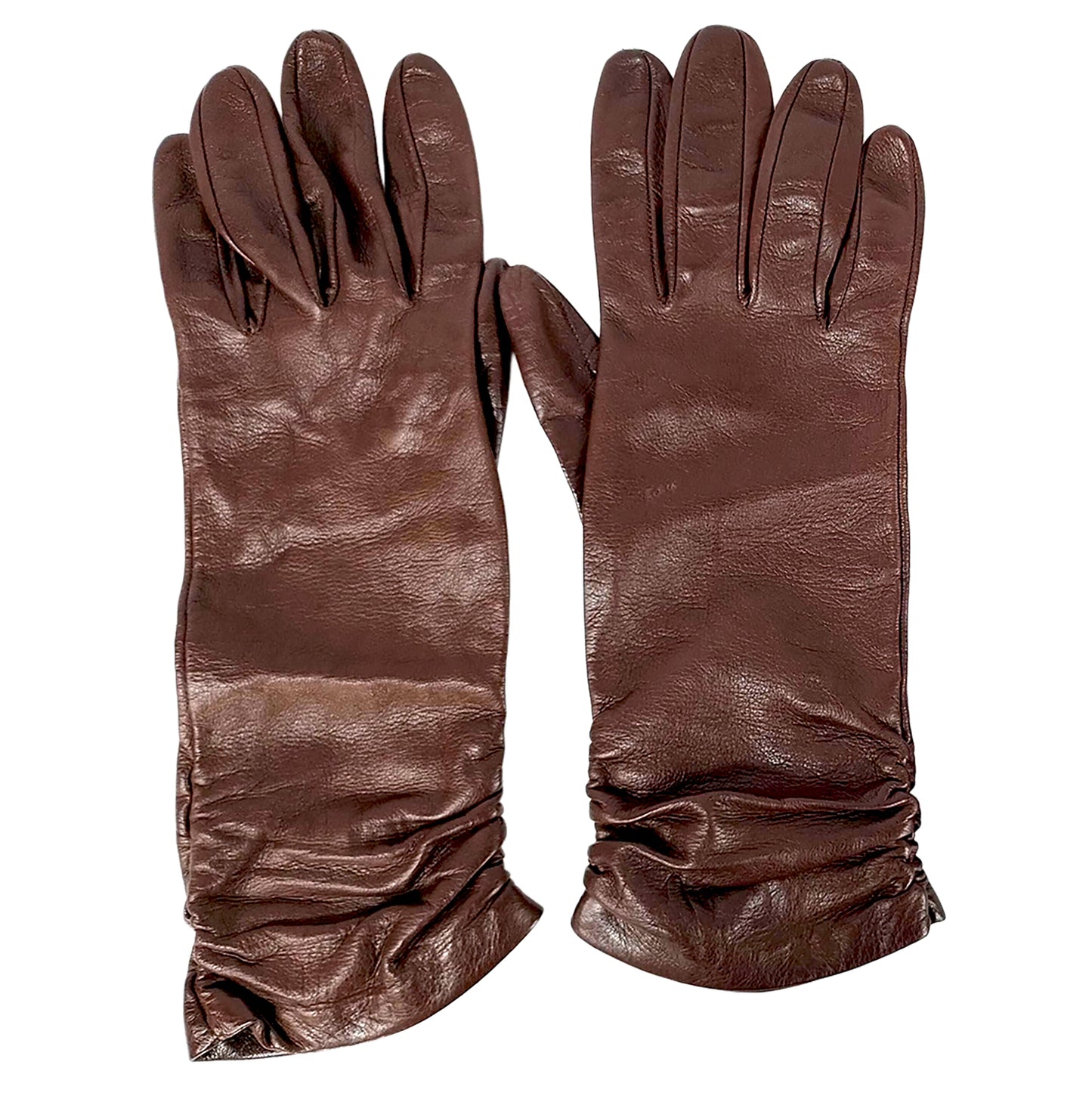 #1302 BOTTEGA VENETA Women's Long Leather Gloves (Size 7)