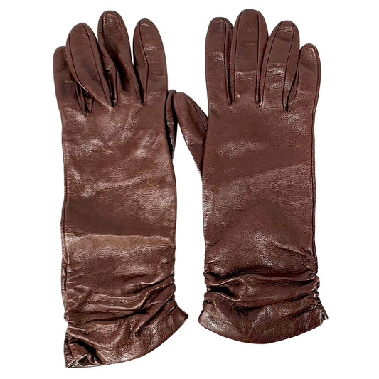 #1302 BOTTEGA VENETA Women's Long Leather Gloves (Size 7)