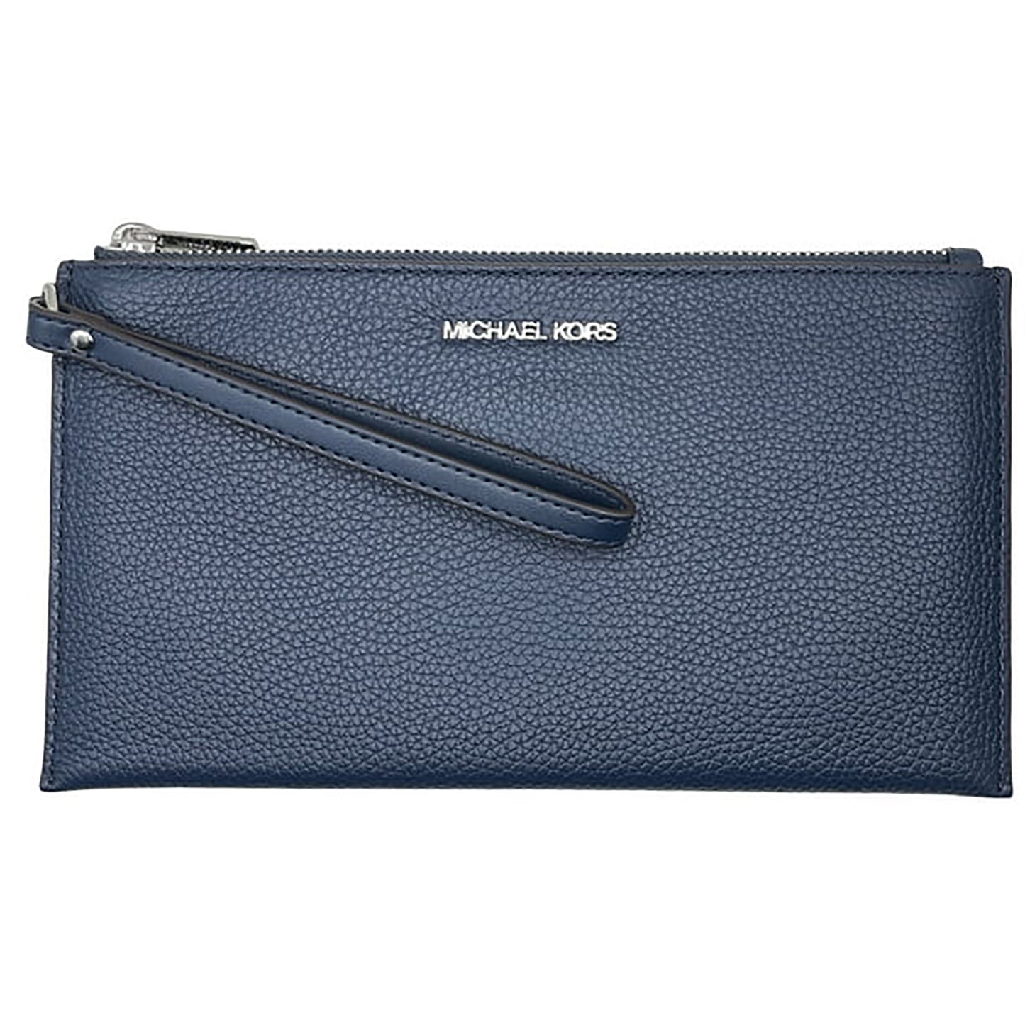 Jet Set Travel Large Pebbled Leather Pouch - Navy