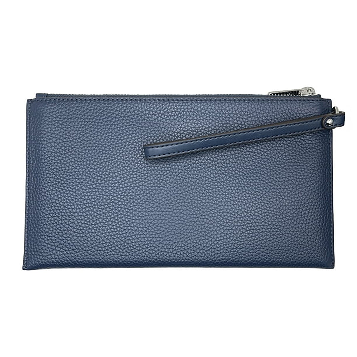 Jet Set Travel Large Pebbled Leather Pouch - Navy