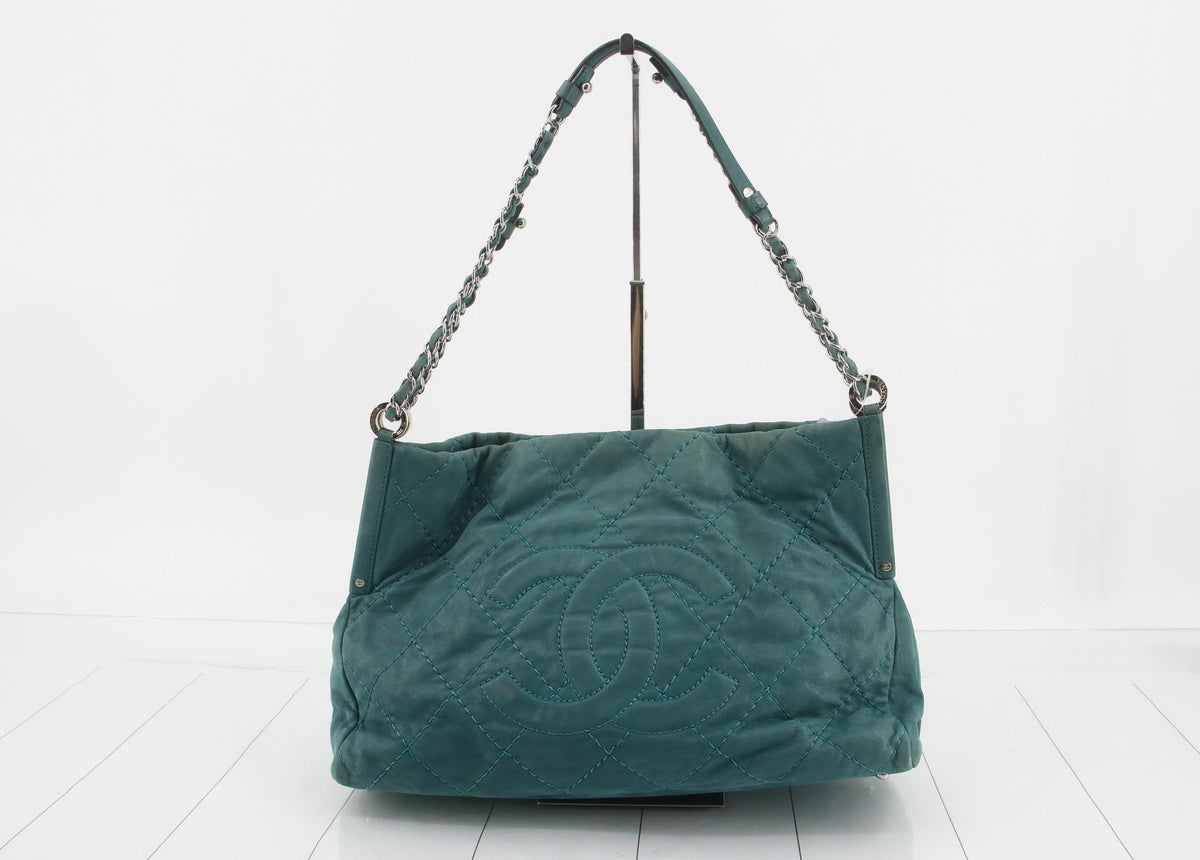 Chanel Blue Suede Shoulder Bag(Nov 7)