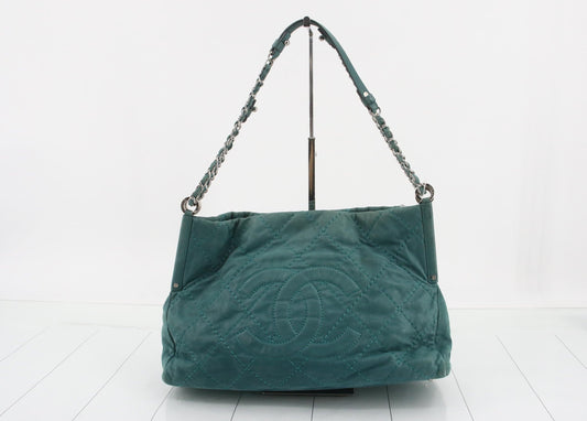 Chanel Blue Suede Shoulder Bag(Nov 7)