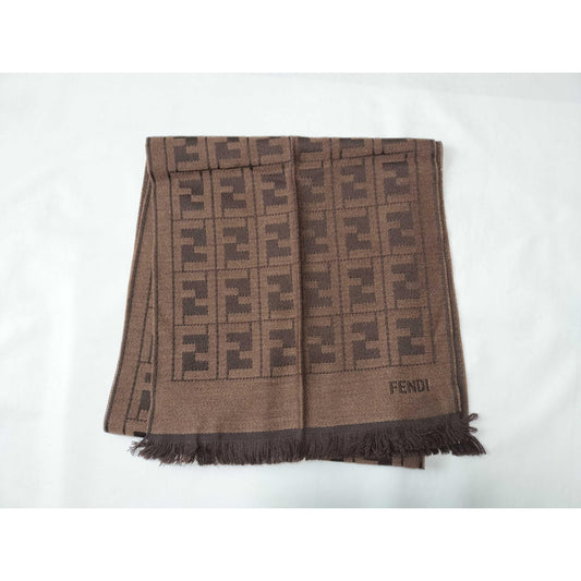 #108 FENDI Brown Wool Scarf