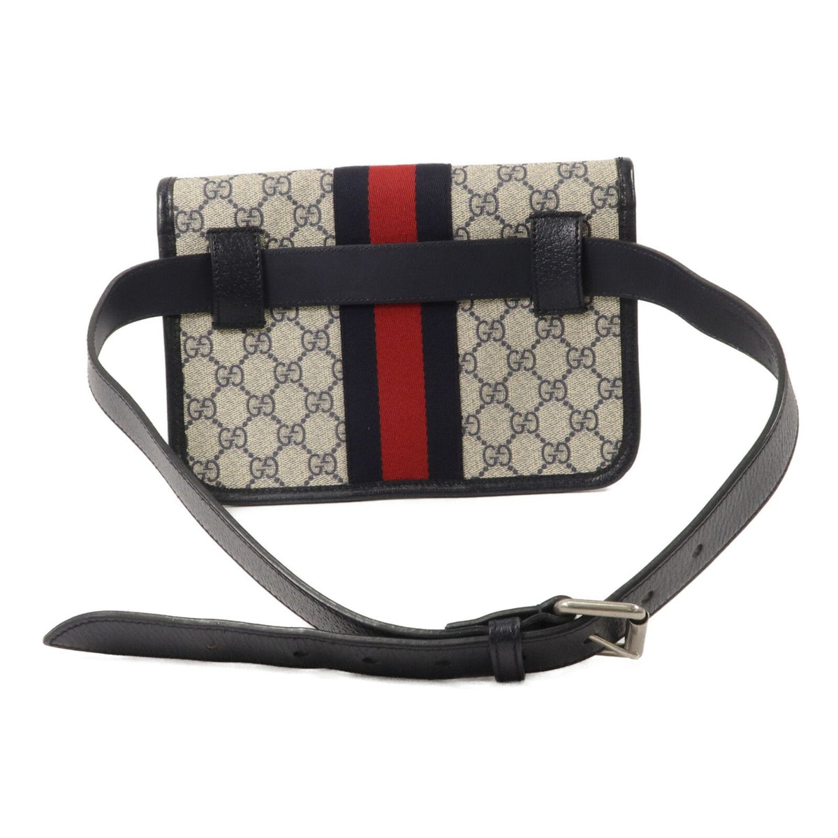 #121 GUCCI Charcoal Ophidia GG Supreme Web Belt Bag MSRP $1,640