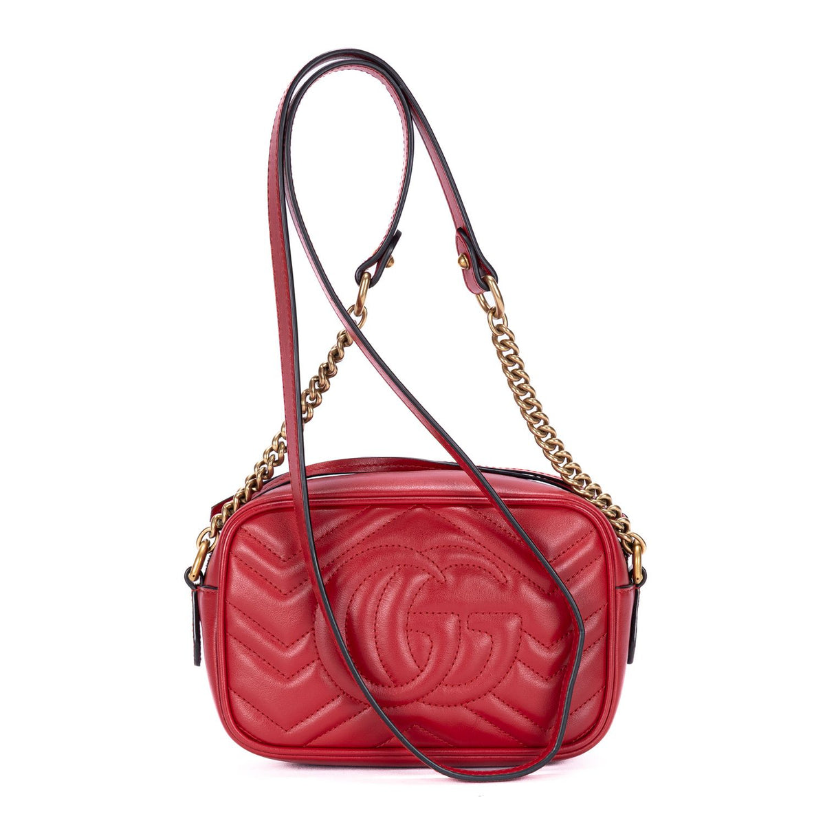 #120 GUCCI Marmont Small Red Camera Bag MSRP $1,600