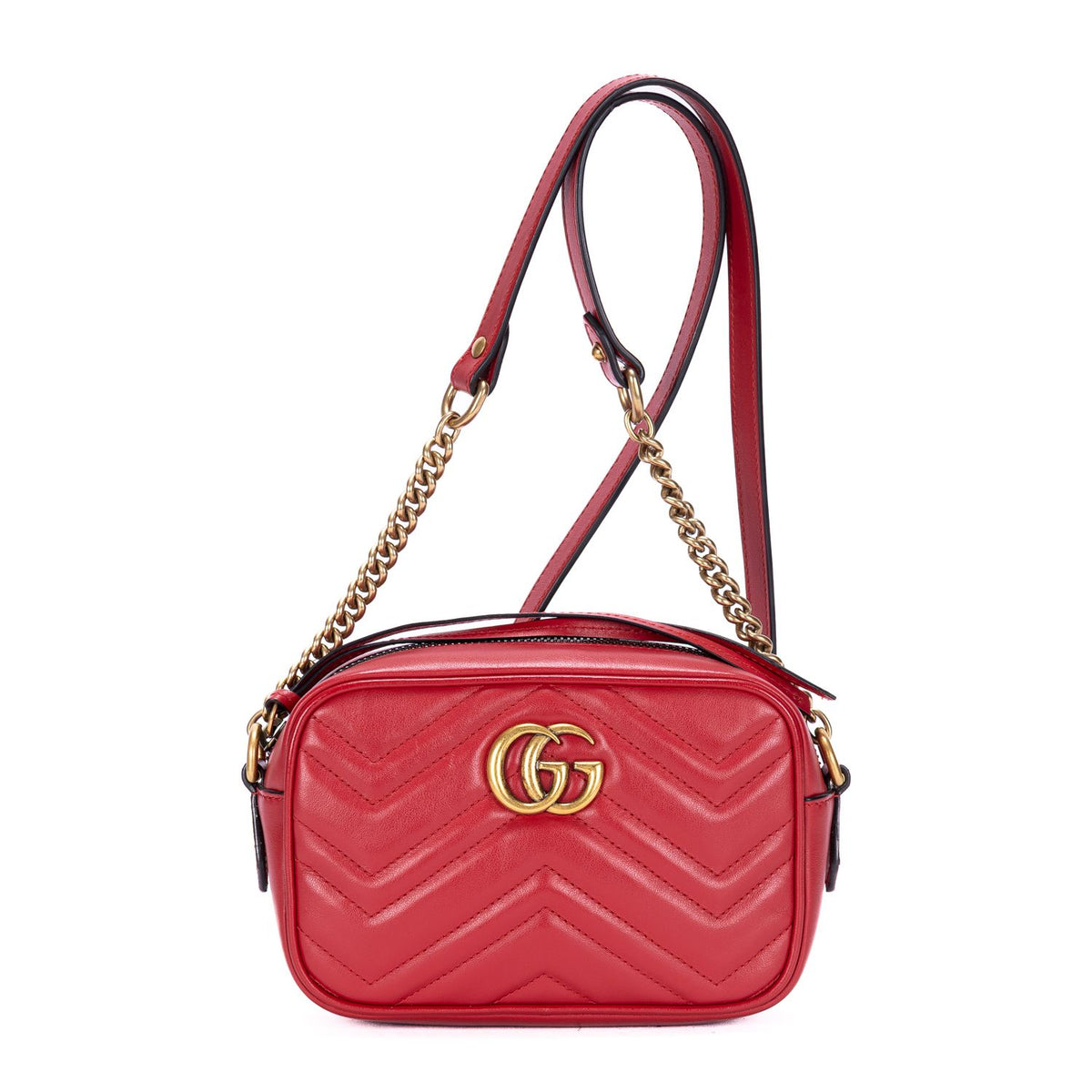 #120 GUCCI Marmont Small Red Camera Bag MSRP $1,600