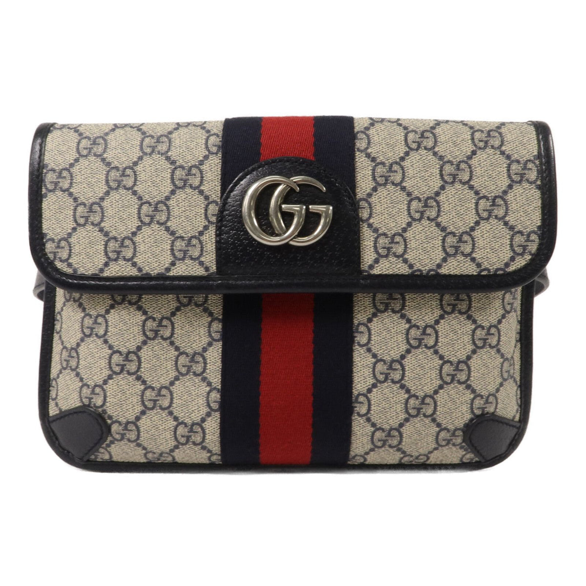 #121 GUCCI Charcoal Ophidia GG Supreme Web Belt Bag MSRP $1,640