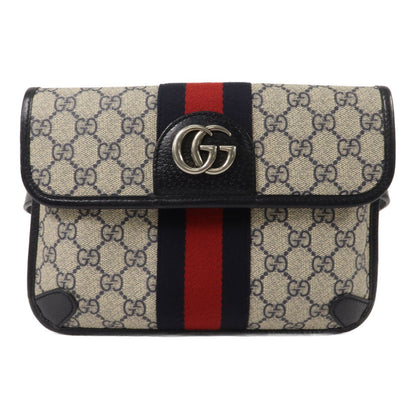 #121 GUCCI Charcoal Ophidia GG Supreme Web Belt Bag MSRP $1,640