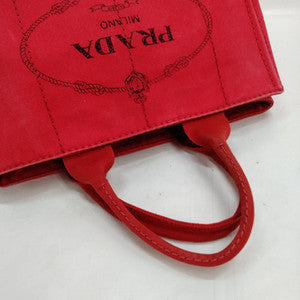 #836 PRADA Canapa Large Tote (Red)