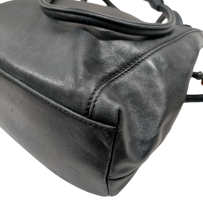 BF-17 CHANEL CC Logo LAX Tassel Black Lambskin Shoulder Tote