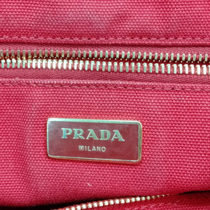 #836 PRADA Canapa Large Tote (Red)