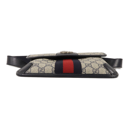 #121 GUCCI Charcoal Ophidia GG Supreme Web Belt Bag MSRP $1,640