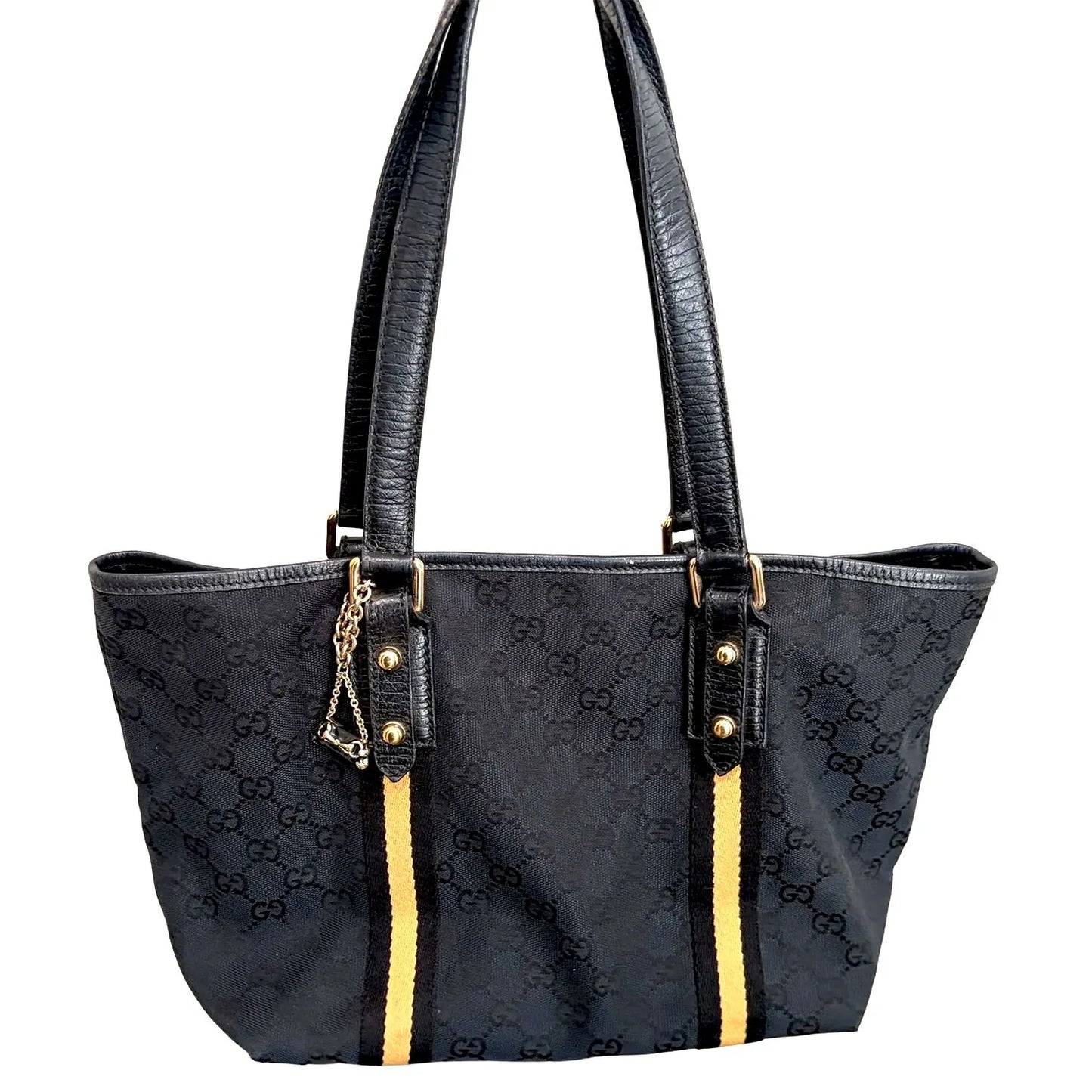 1157 GUCCI Black GG Canvas Jolicoeur Tote Bag