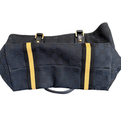 1157 GUCCI Black GG Canvas Jolicoeur Tote Bag