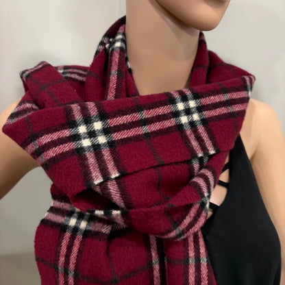 #105 BURBERRY Red Lambswool Scarf