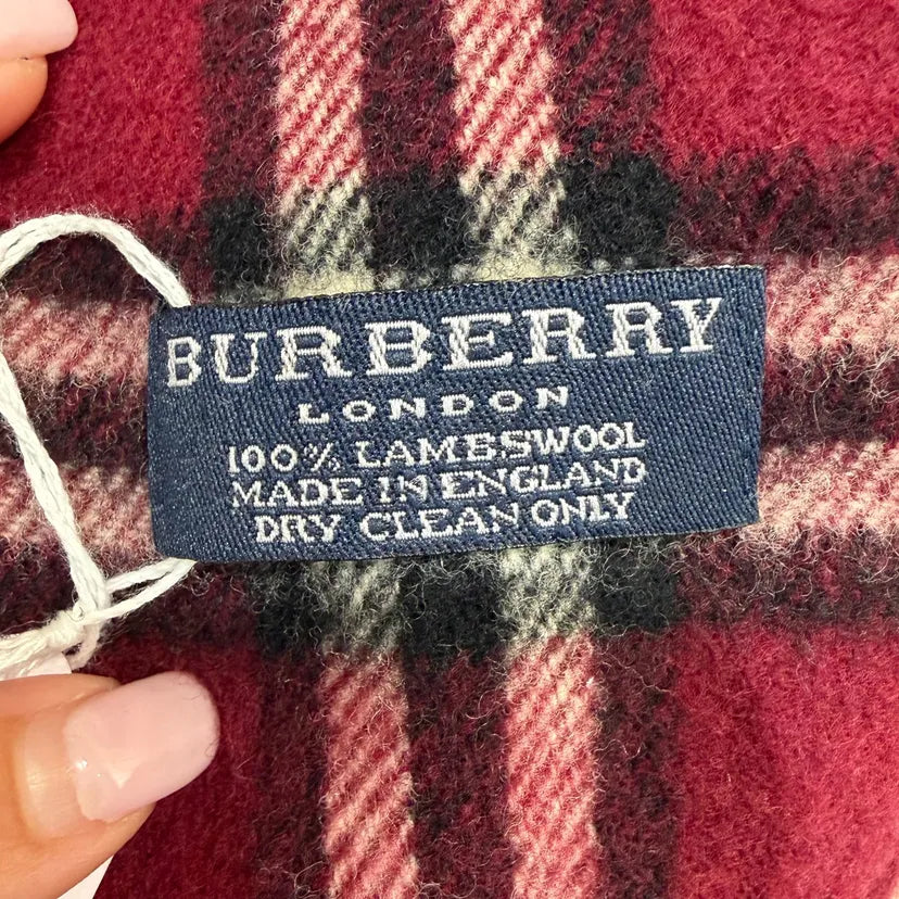 #105 BURBERRY Red Lambswool Scarf